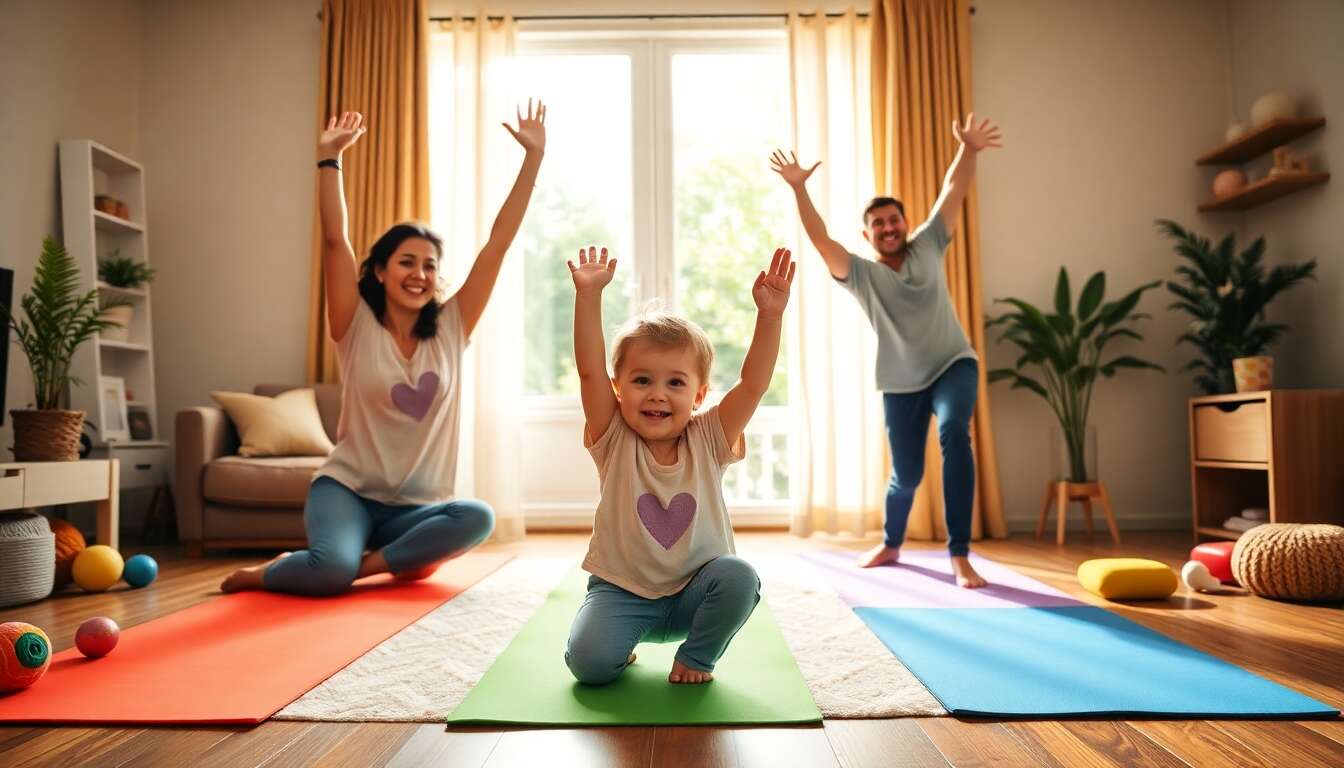 Des exercices de gym pour les enfants et les parents ! Des exercices de gym pour les enfants et les parents !