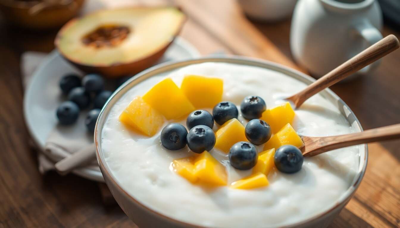 Petit déjeuner énergisant avec un riz au lait de coco